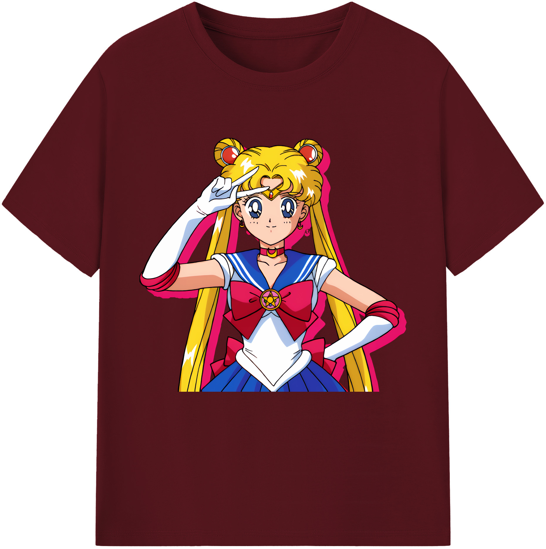 （画像用） 美少女戦士セーラームーン 月野 うさぎ つきの うさぎ Sailor Moon Tsukino Usagi 綿100％半袖Tシャツ（フロントプリント）
